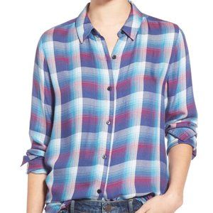 Treasure & Bond plaid top. Size Medium